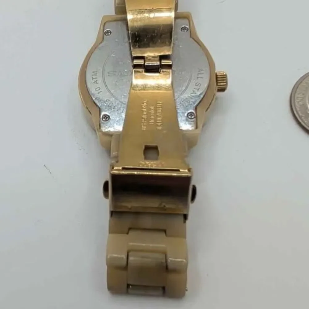 Michael Kors MK5039 Jet Set Women's Watch Cream Resin Gold Tested New Battery